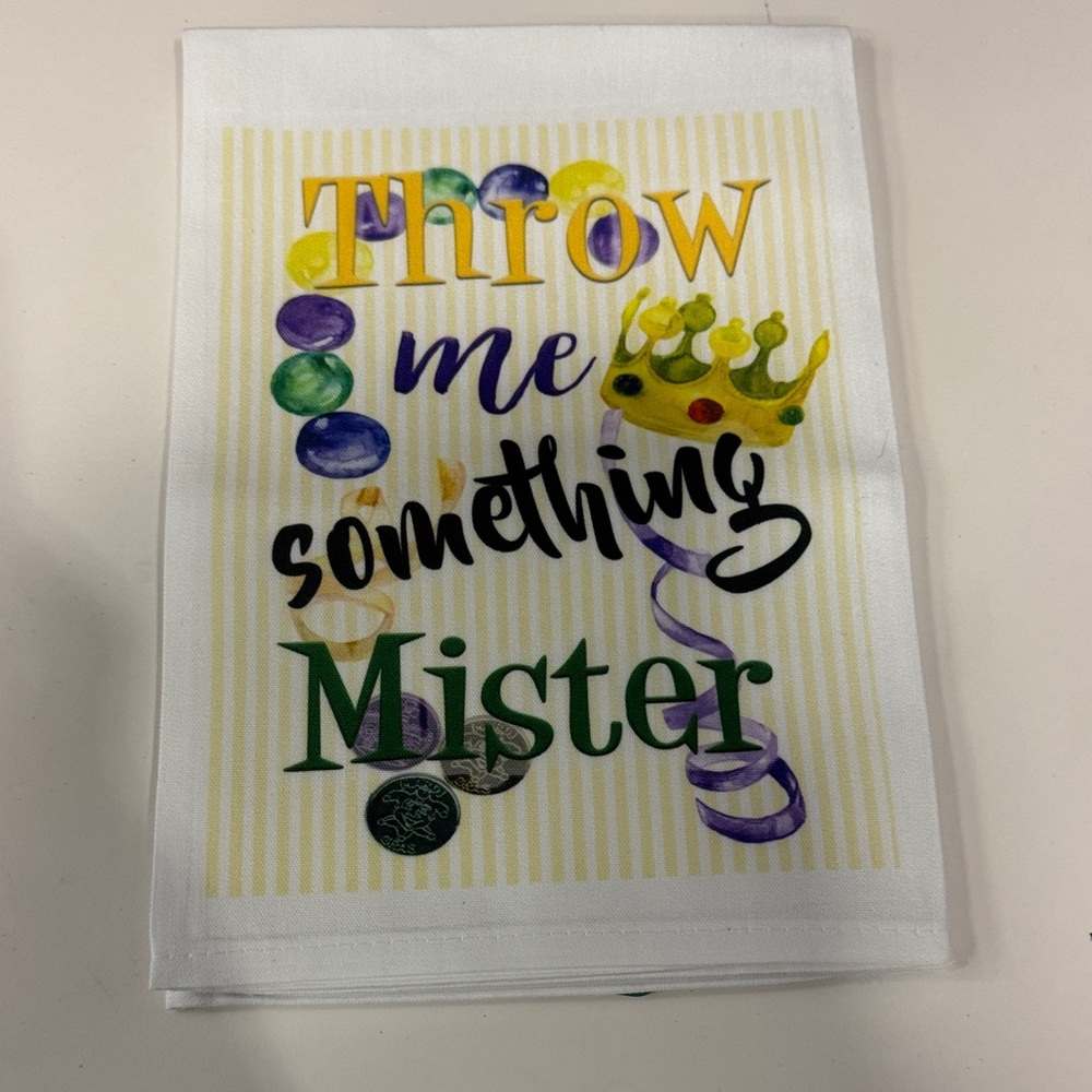 Festive Kitchen Towel with Mardi Gras Design